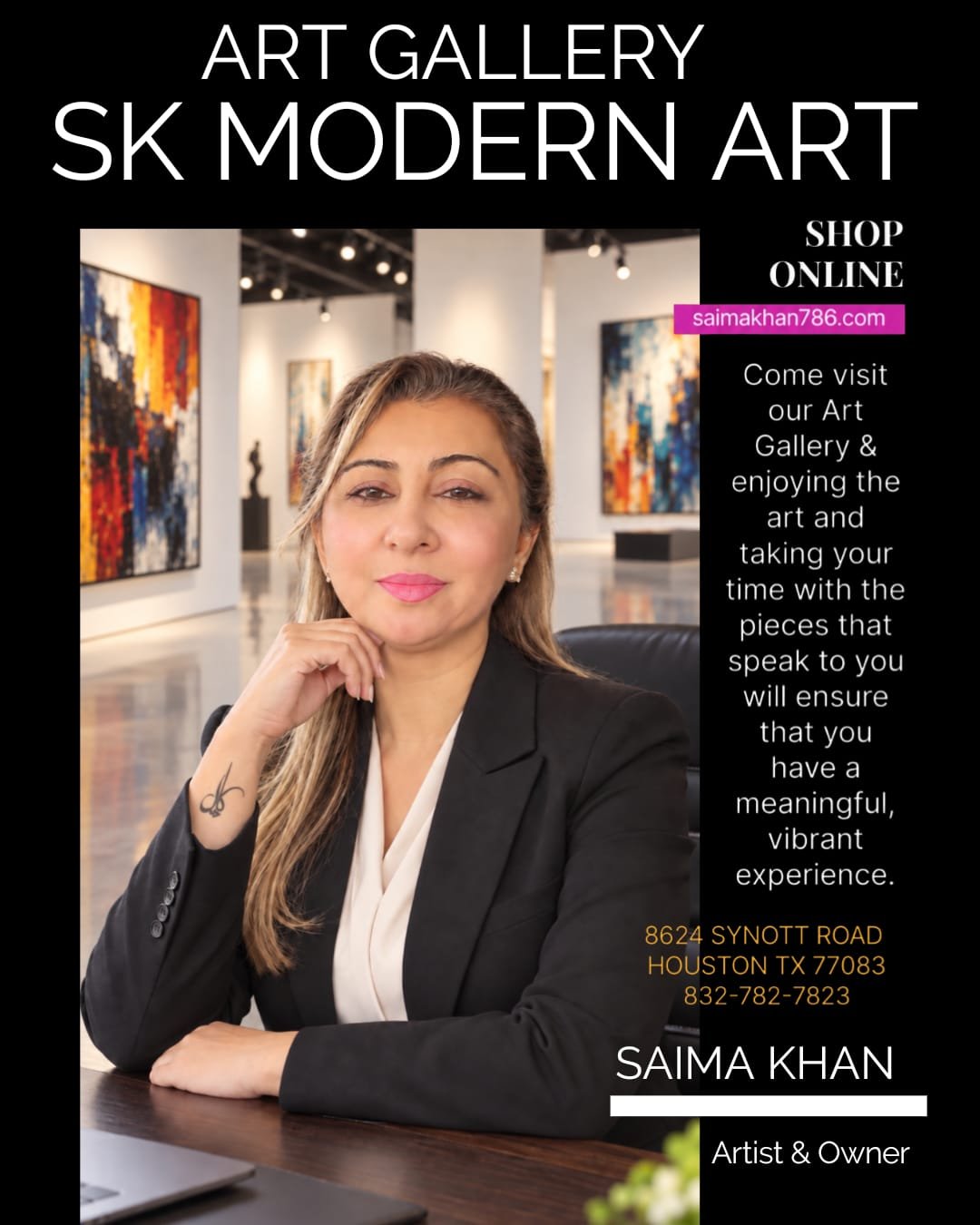 Saima Khan, Artist and Founder of SK Modern Art